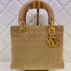 LADY DIOR in Nylon beige color (Medium)